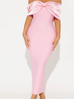 Fashion Nova Pretty Privilege Bandage Midi Dress - Pink
